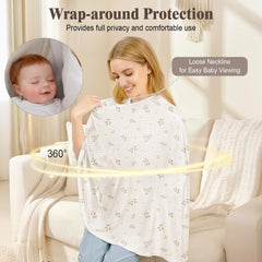 Basumee nursing cover offers extended privacy with 49-inch coverage for feeding anywhere.