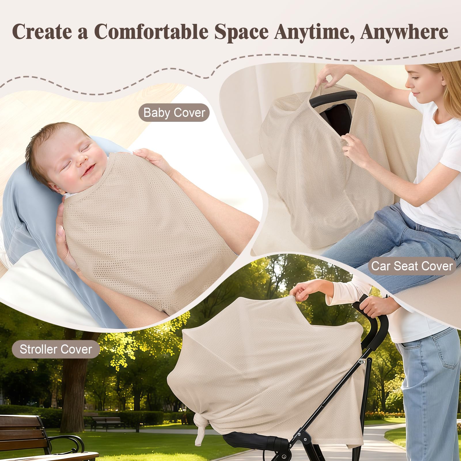 Basumee nursing cover full-coverage design suits various body types