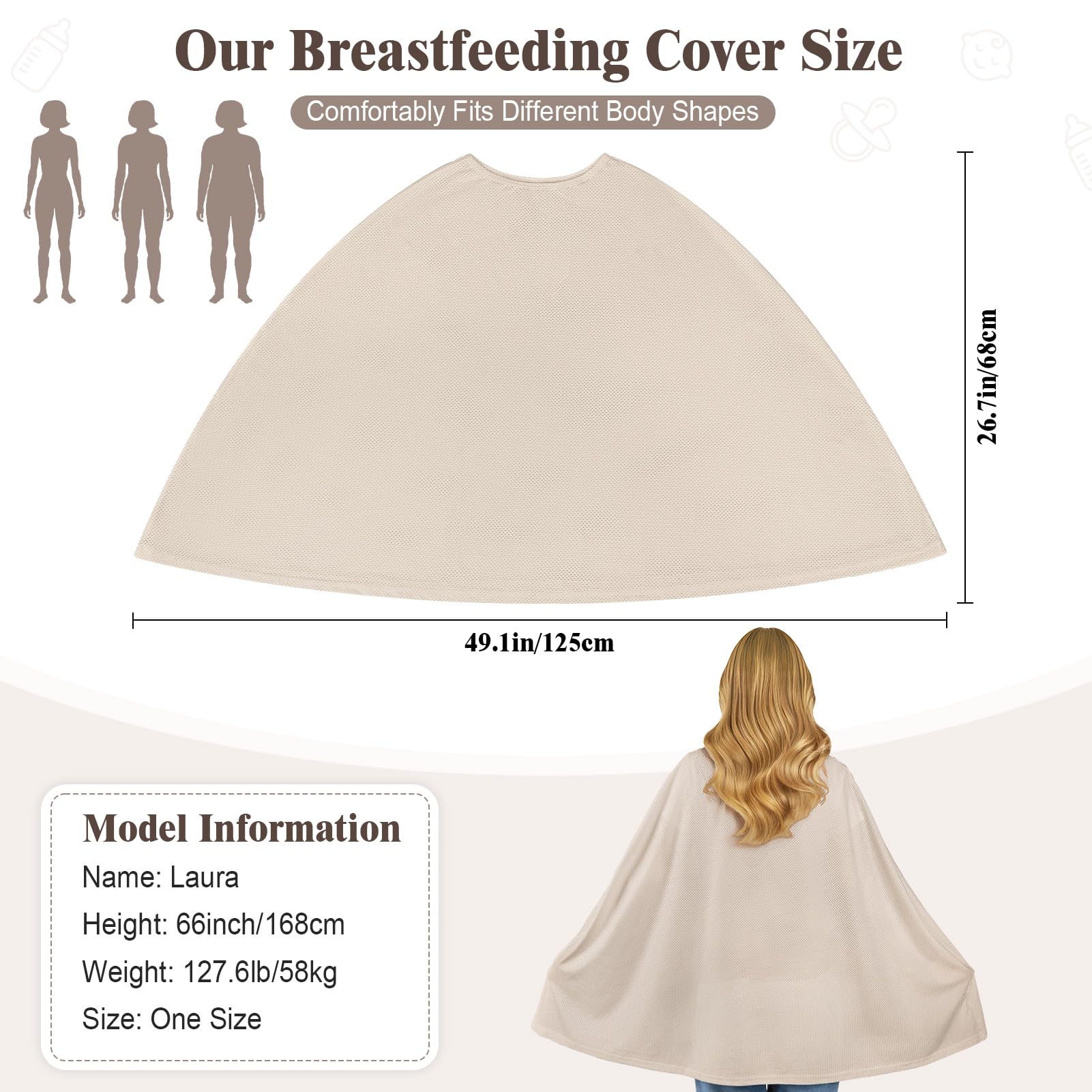 Basumee nursing cover machine-washable fabric stays soft after washing