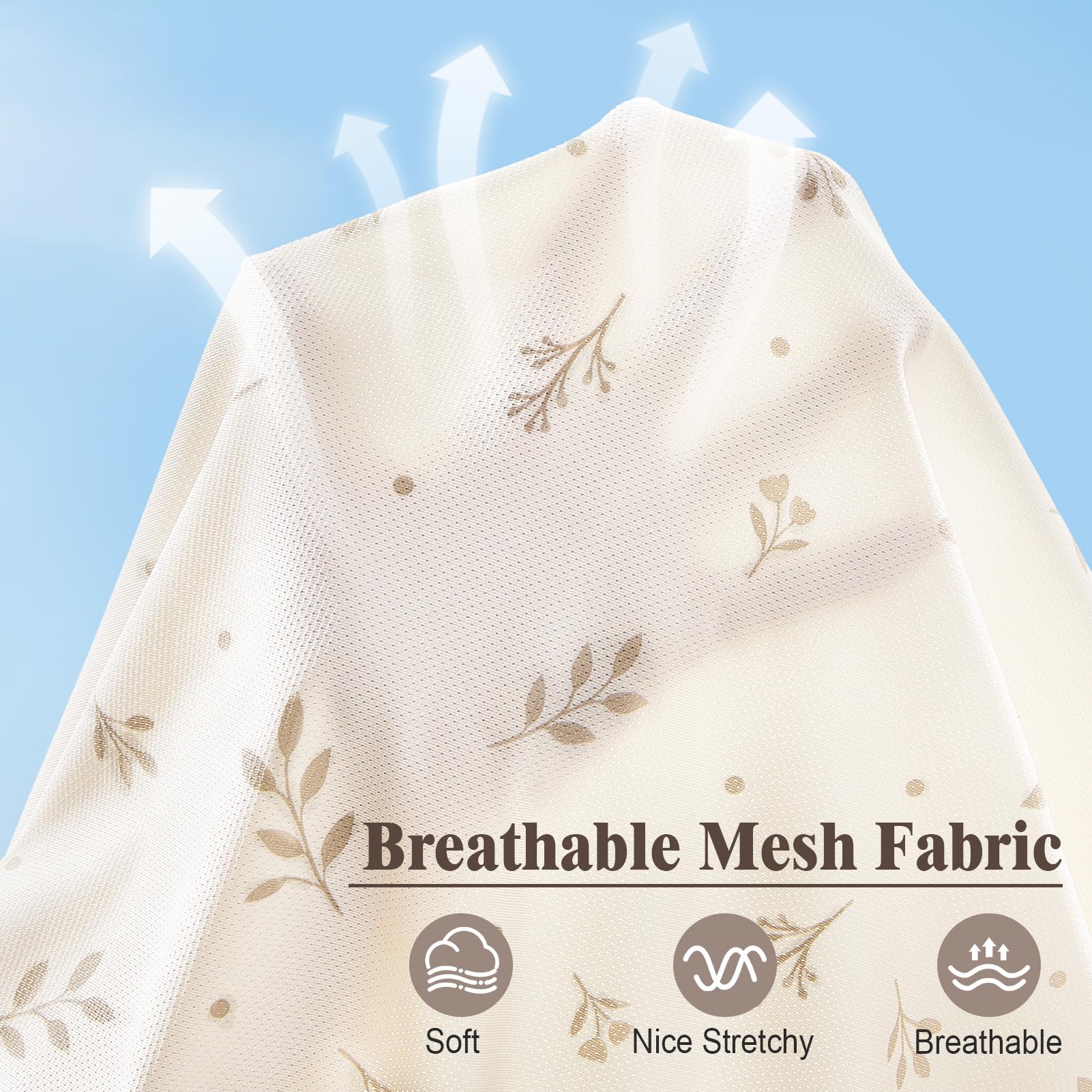 Basumee poncho-style nursing cover allows quick wear and easy access during feeding.