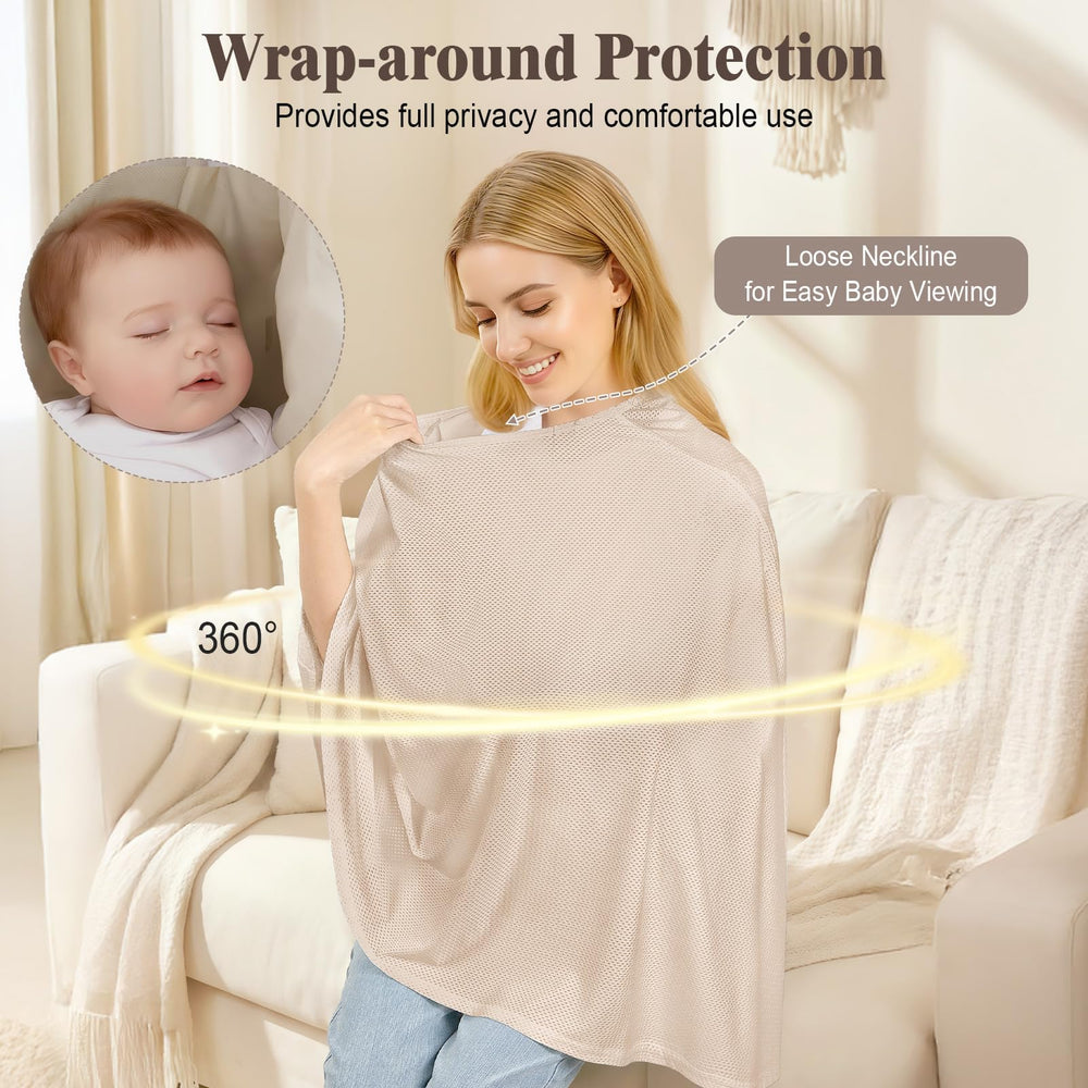 Basumee nursing cover privacy cap providing full coverage for discreet feeding