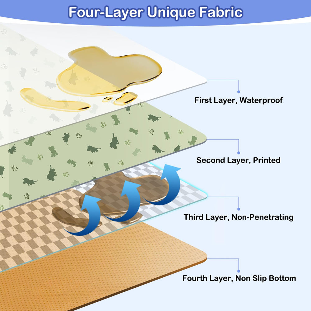 Basumee Splat Mat measures 46x42 inches for roomy coverage.