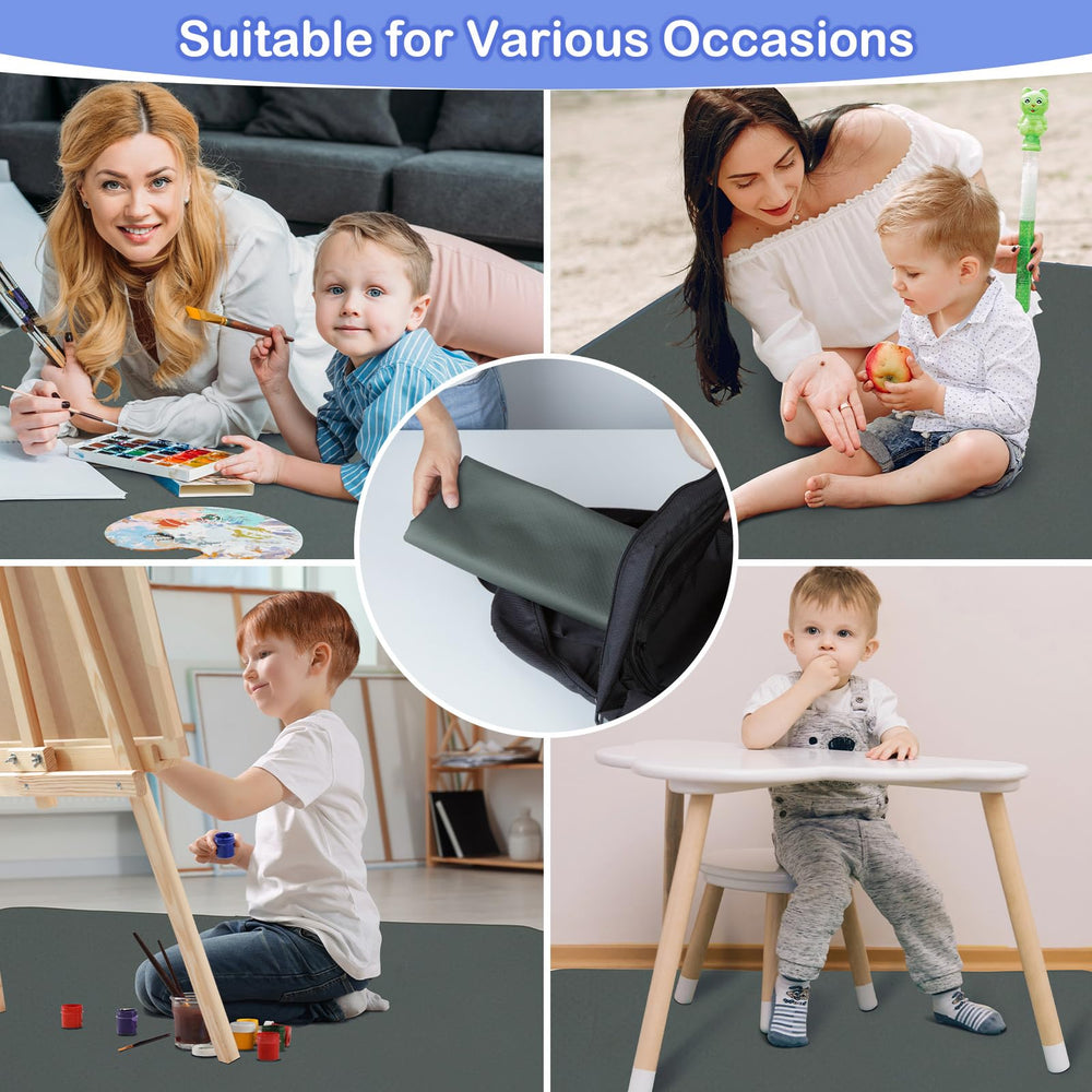 Basumee Splat Mat gray color design suits any room while protecting floors.
