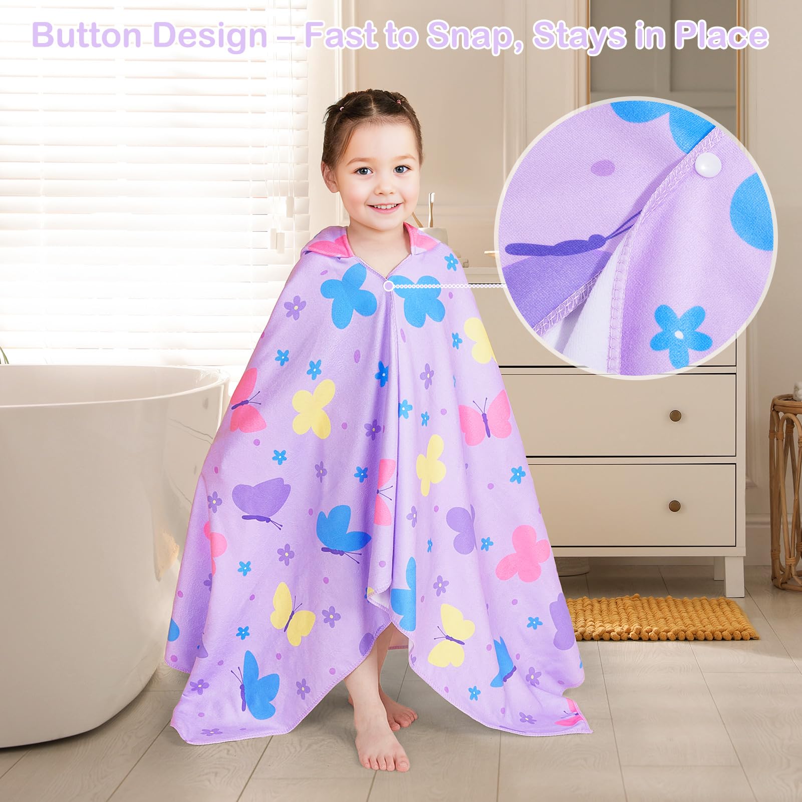 Basumee large 55x28 towel designed for growing toddlers
