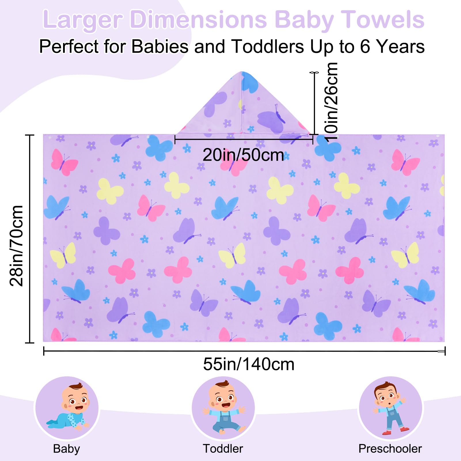 Basumee towel with rainbow pattern for cute bath time photos