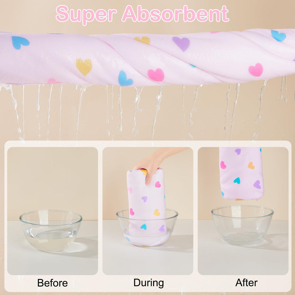 Basumee butterfly pattern hooded towel helps keep hair warm during bath