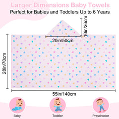 Basumee hooded towel in rainbow pattern absorbs water for quick drying after bath