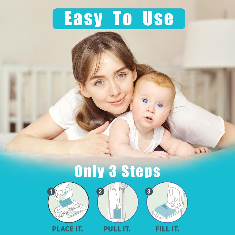BATADAPTER 3-pack set supports longer intervals between diaper changes.
