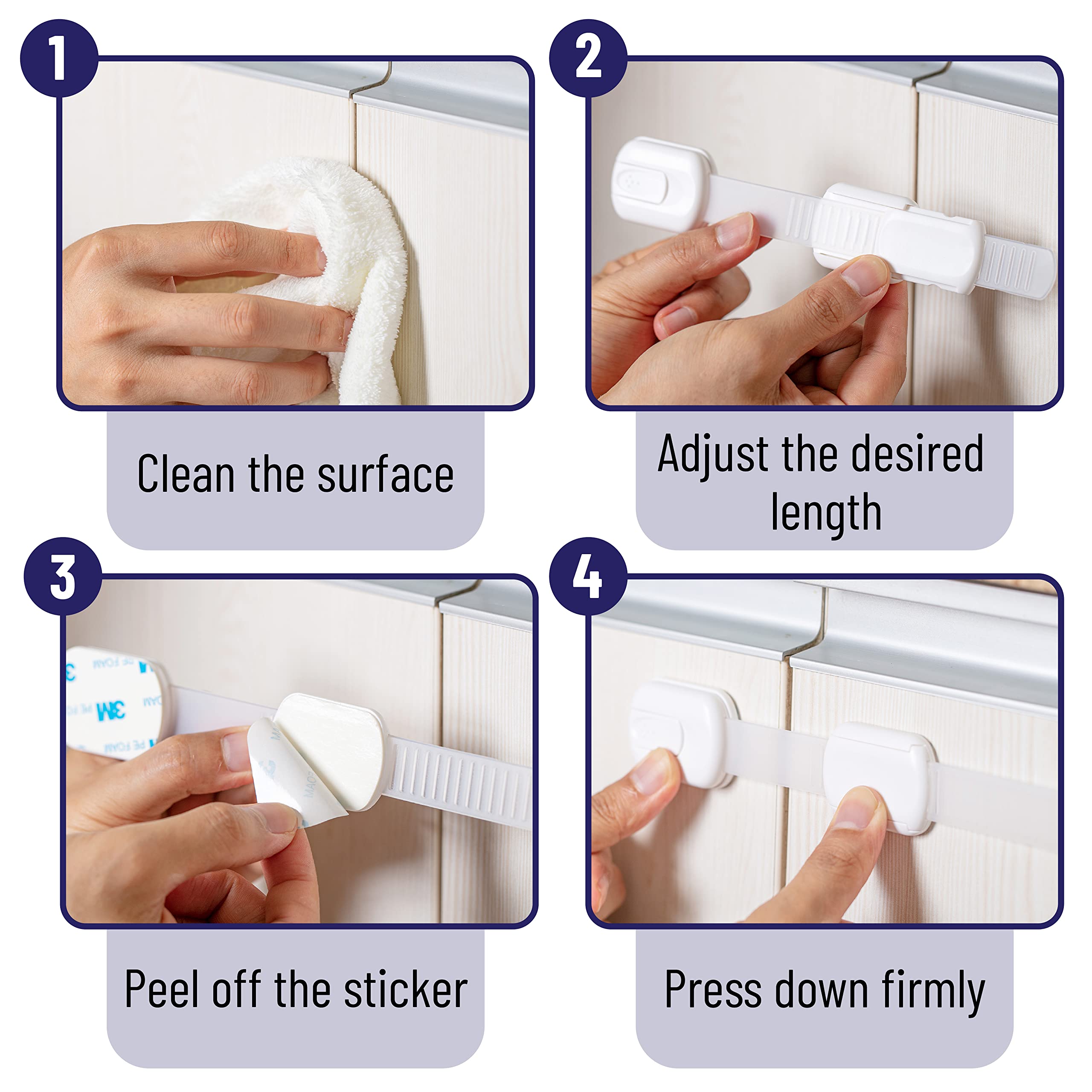 Bates Choice adhesive-backed straps with 3M backing provide durable mounting.