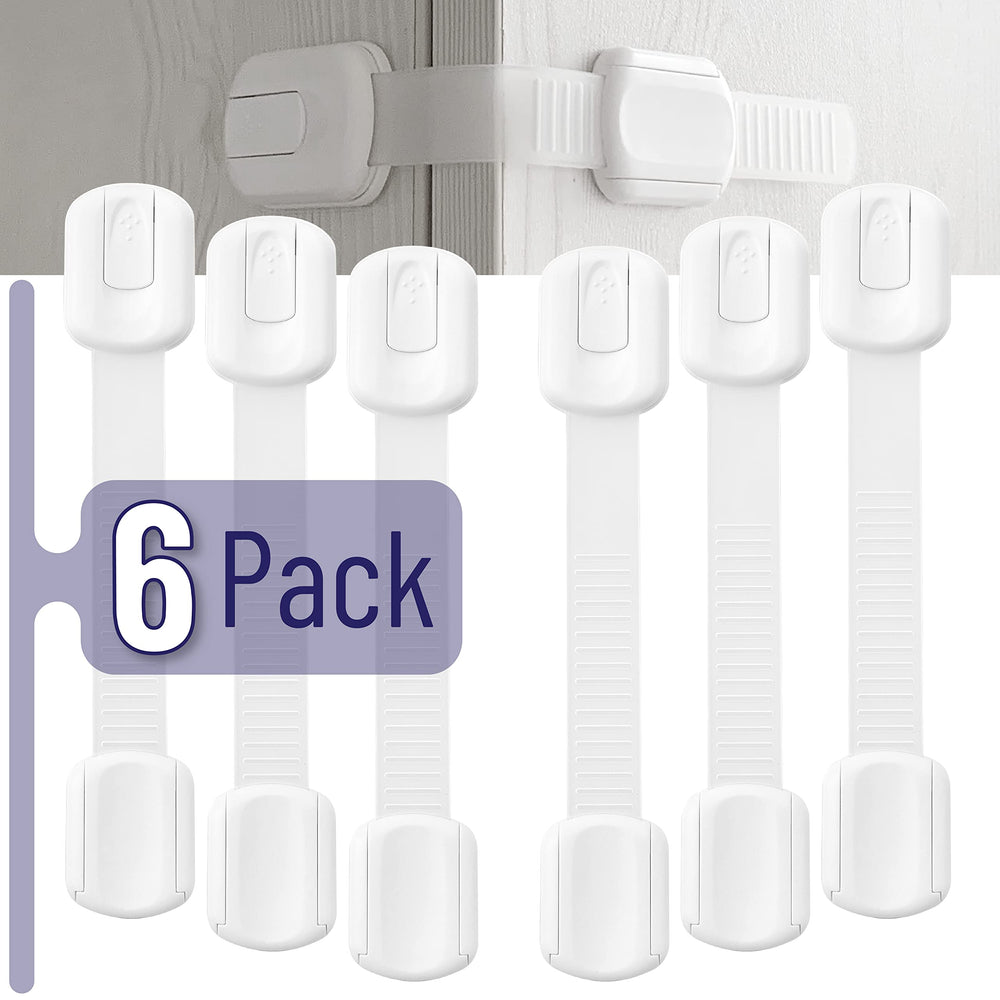 Close-up of Bates Choice strap lock with 3M adhesive on a drawer.