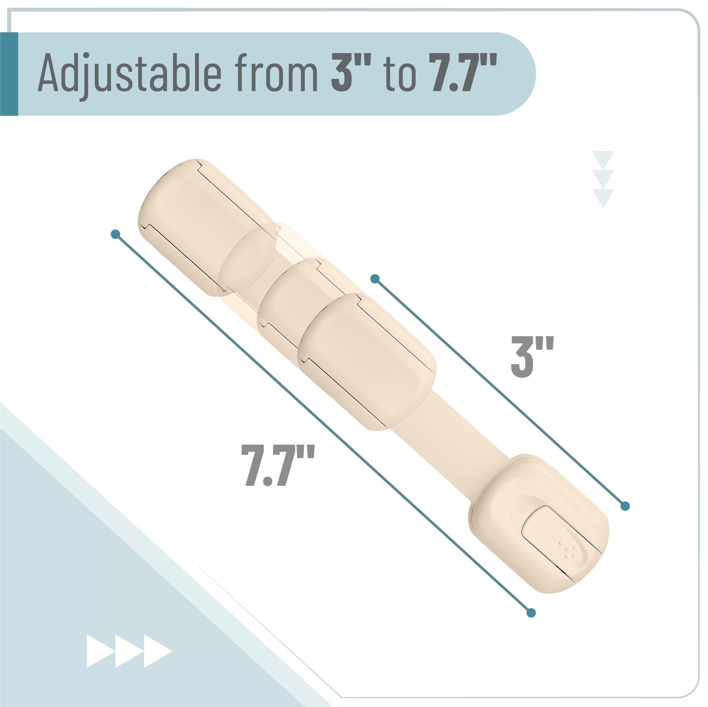 Bates Choice beige appliance-door lock provides sturdy hold for safe access.