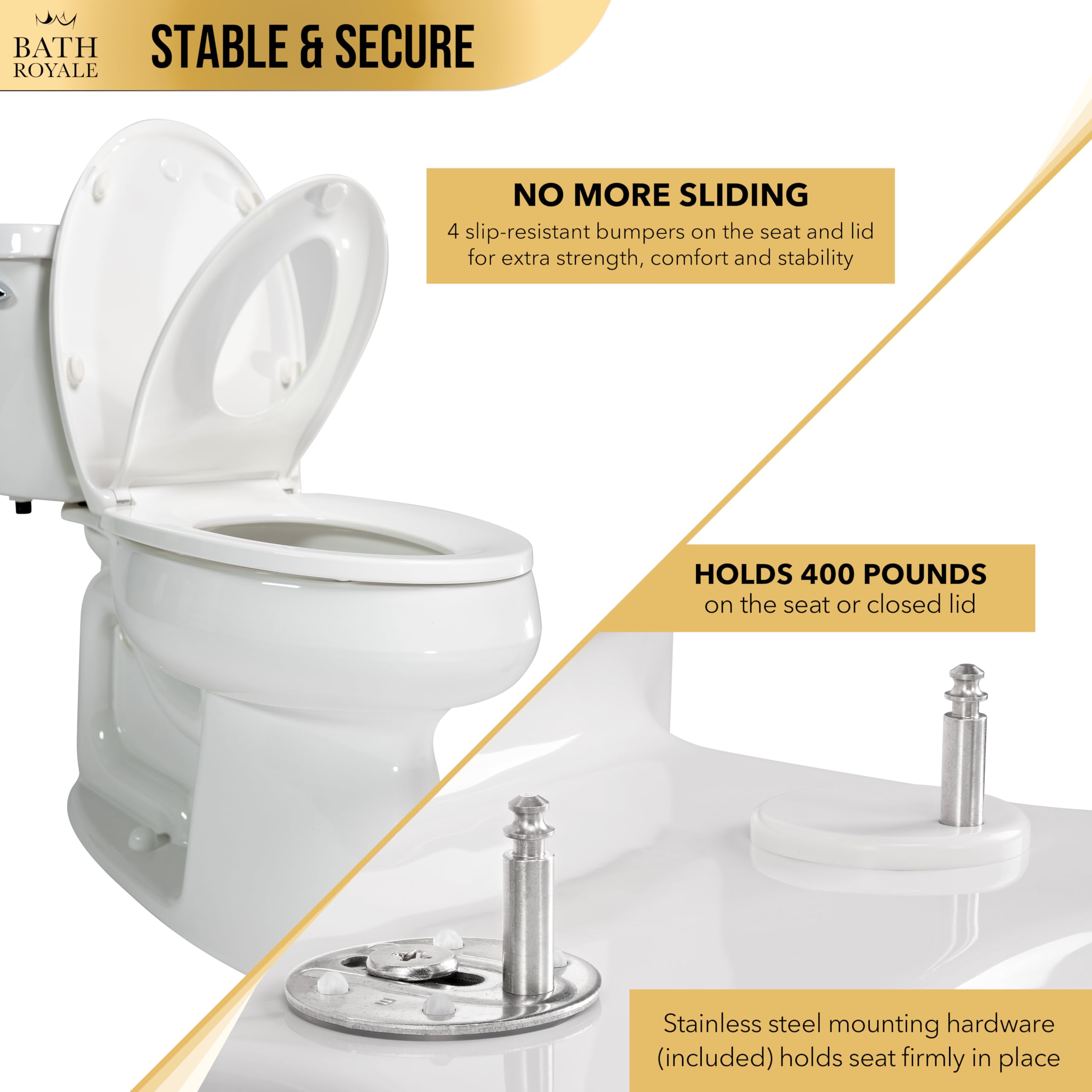 Bath Royale quick-release design for easy cleaning