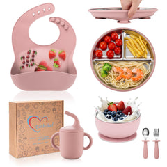 Bathchef toddler divided plate with strong suction keeping meals on the table
