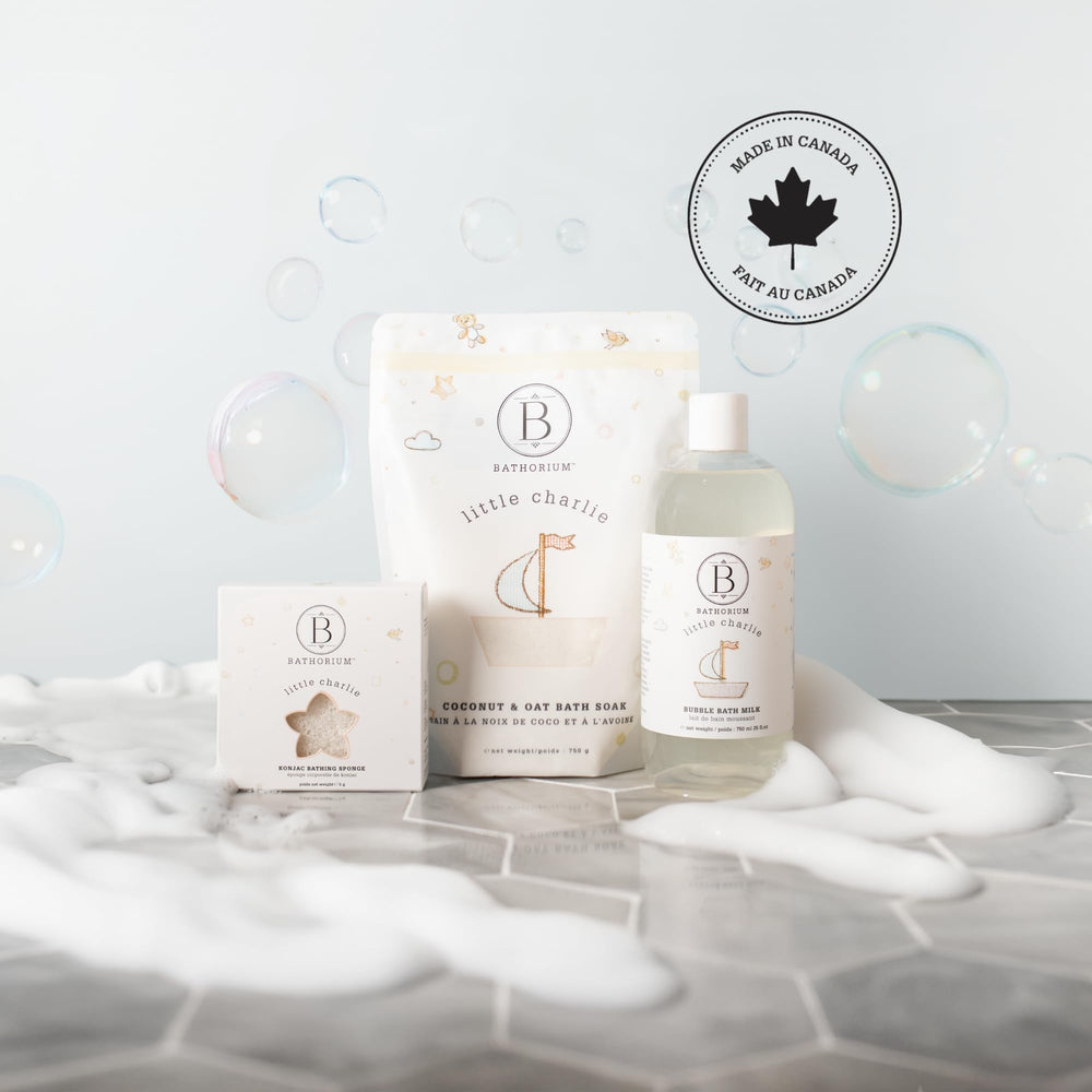 Baby bath time with Little Charlie soak providing gentle cleansing