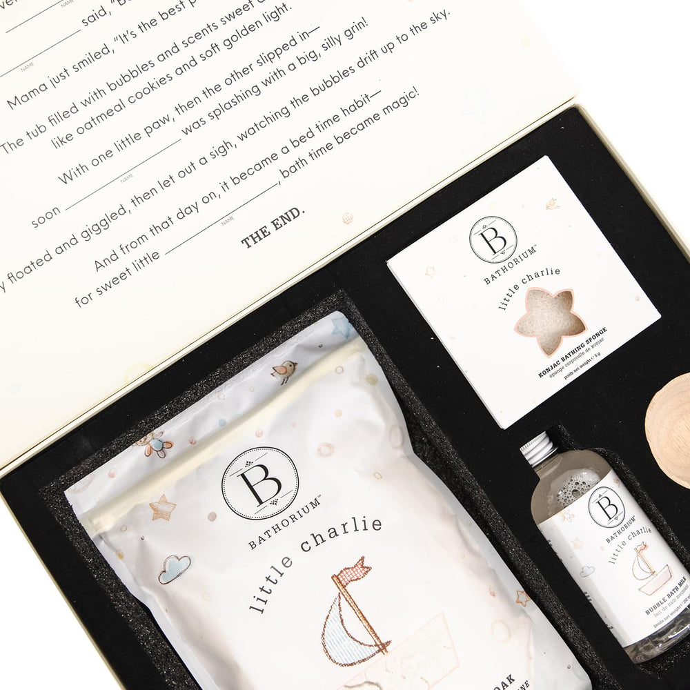 Bathorium Little Charlie konjac sponge offers gentle bath routine exfoliation