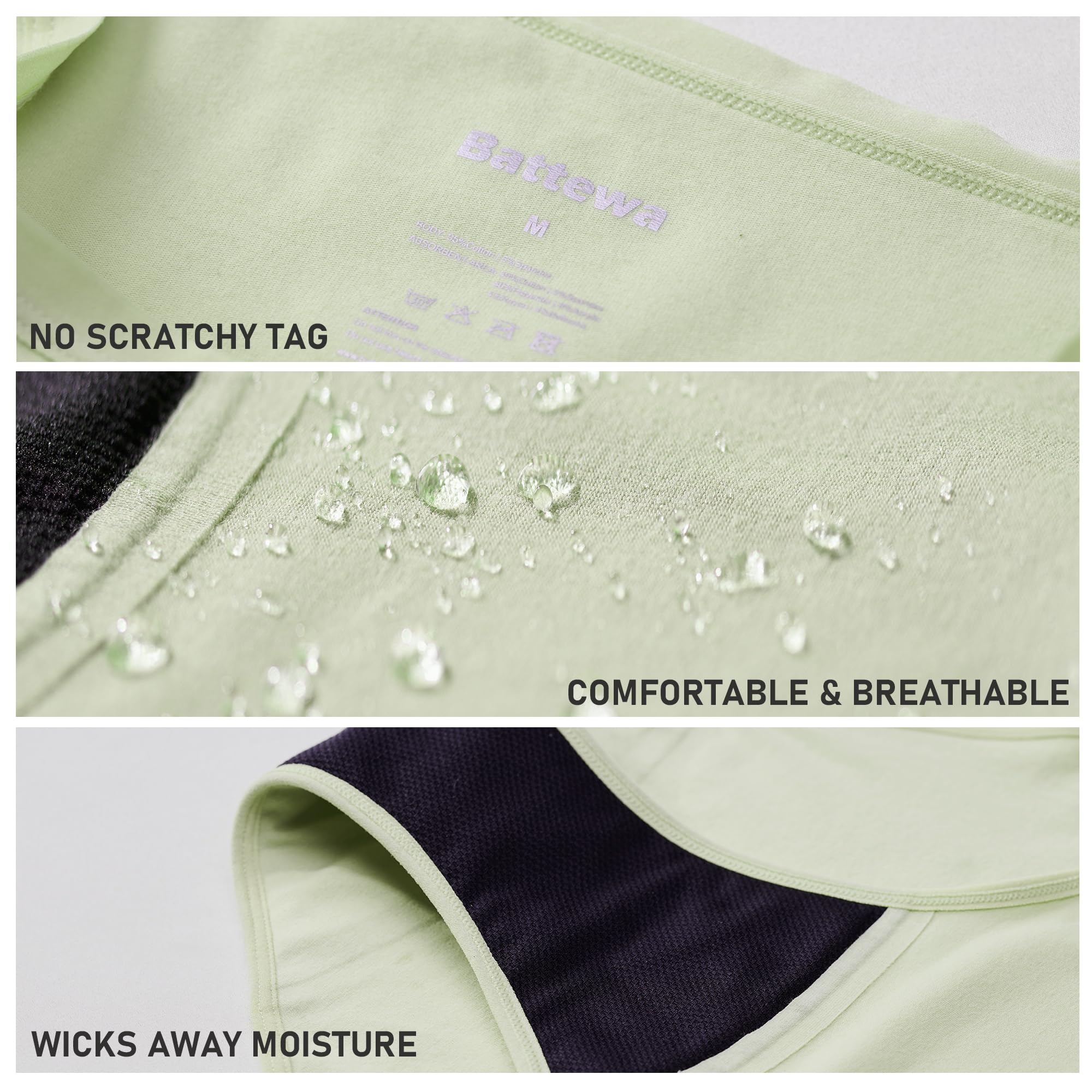 Battewa discreet fit under clothes maintains regular underwear appearance.