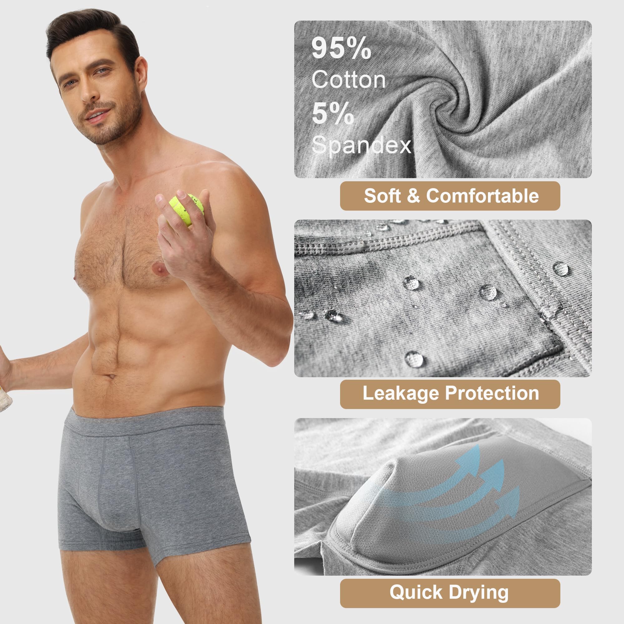 Care label on Battewa gray underwear for easy washing