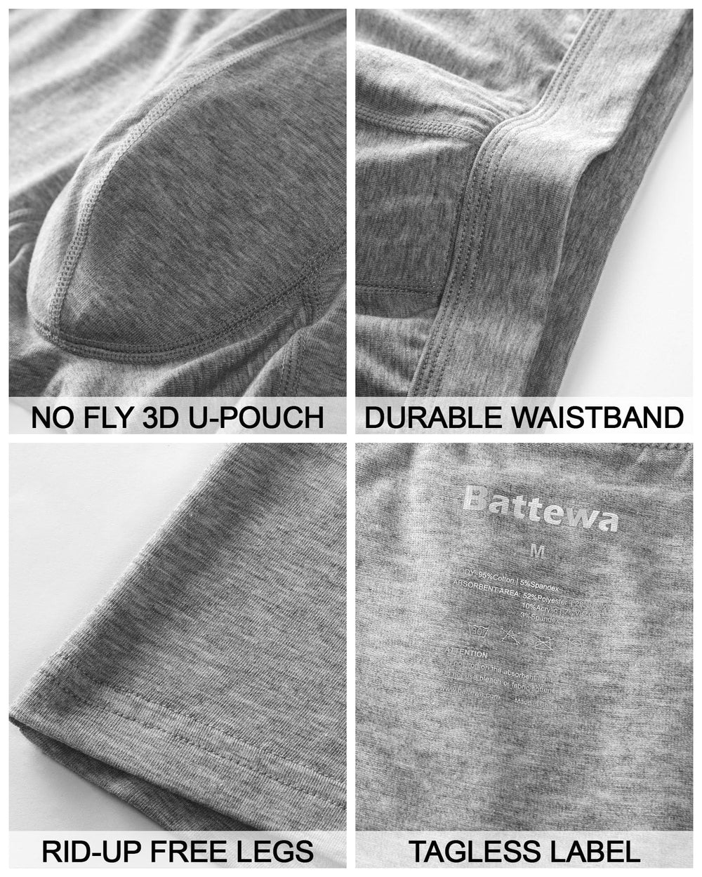Battewa leak barrier layer provides discreet protection under clothes.