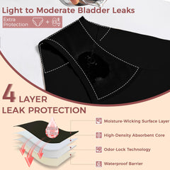 Battewa seamless panties in black, large size for comfortable wear.