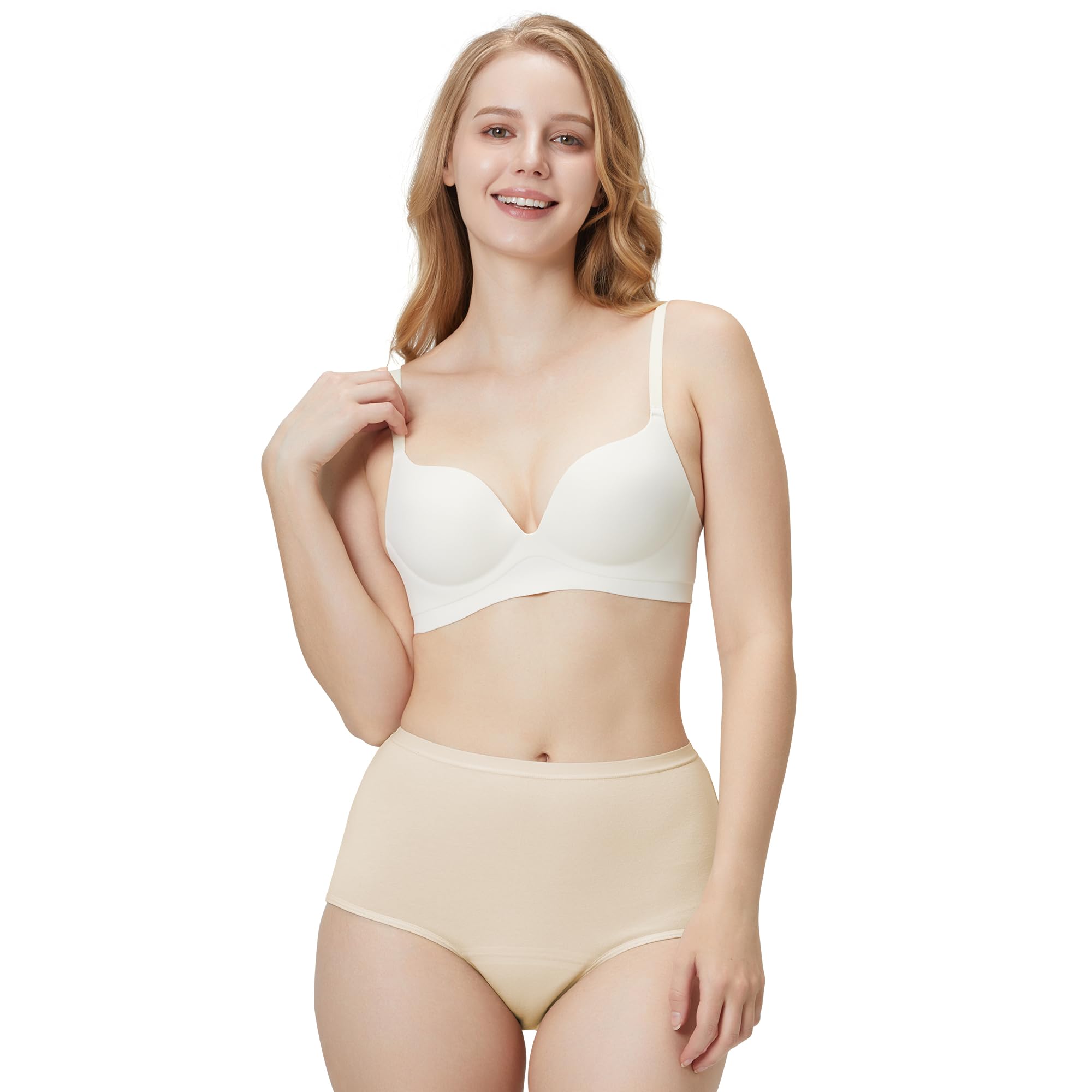 BATTEWA washable cotton underwear in beige with 2XL size for discreet daily protection and comfort.