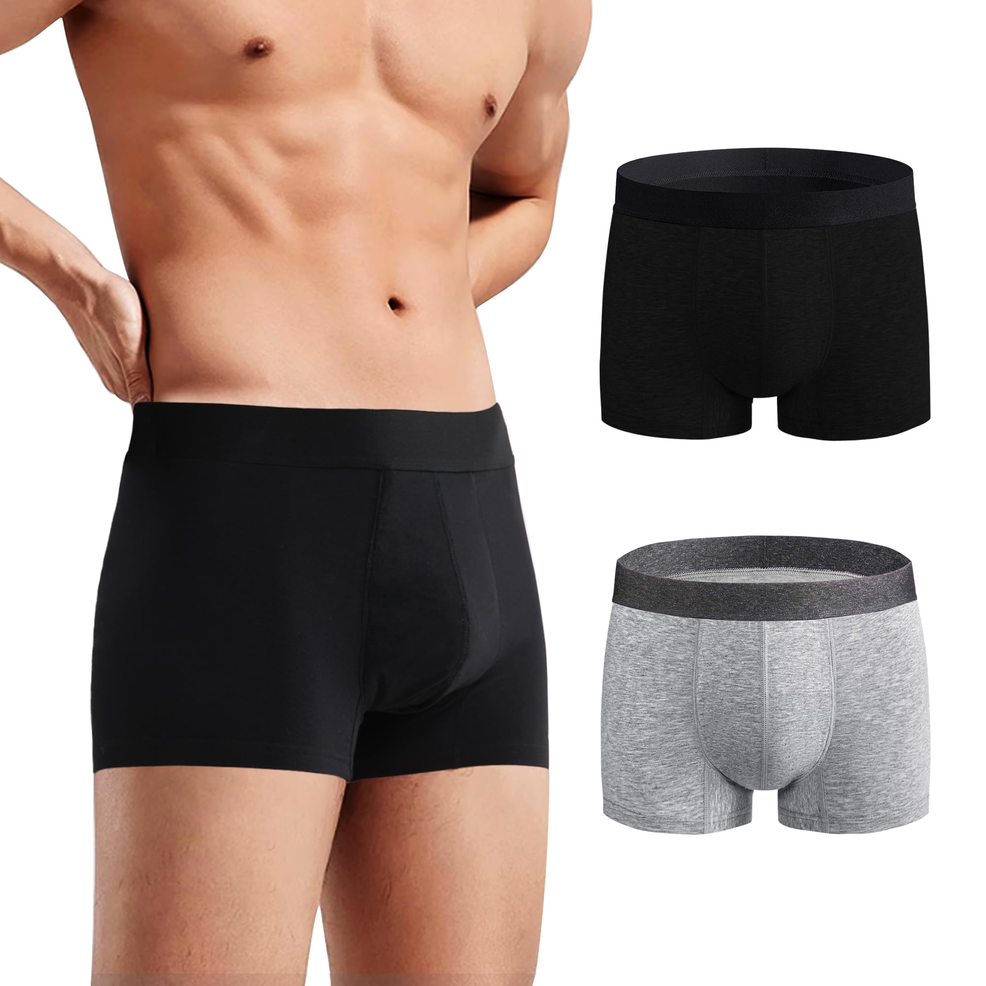 BATTEWA washable underwear for men in boxer-brief design with discreet leak protection.
