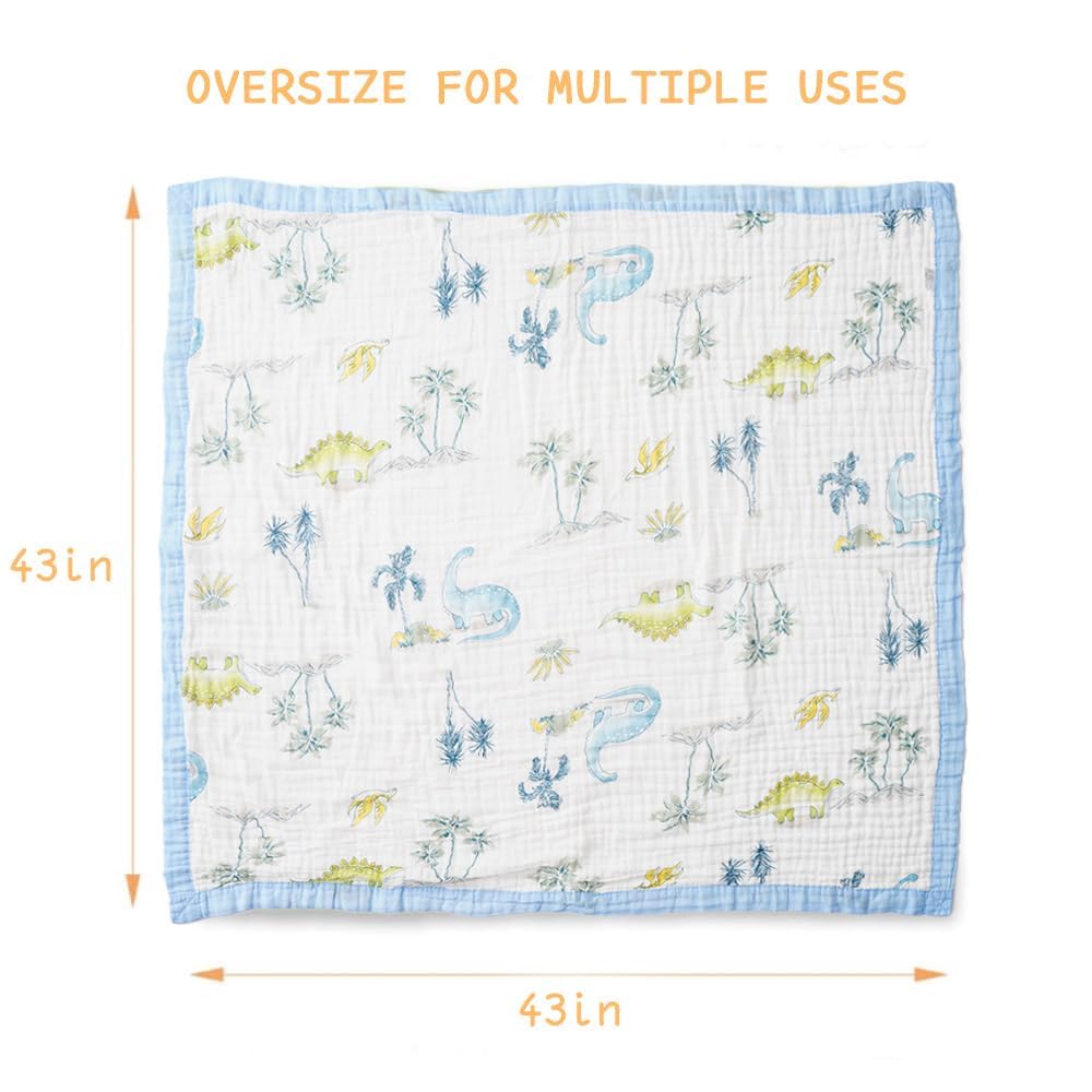 Battilo Pty close-up on the 6-layer muslin texture highlights breathable fabric.