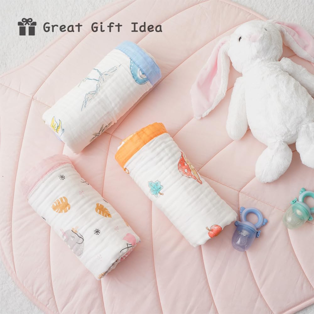 Battilo Pty muslin blanket during tummy time offers soft support for play.