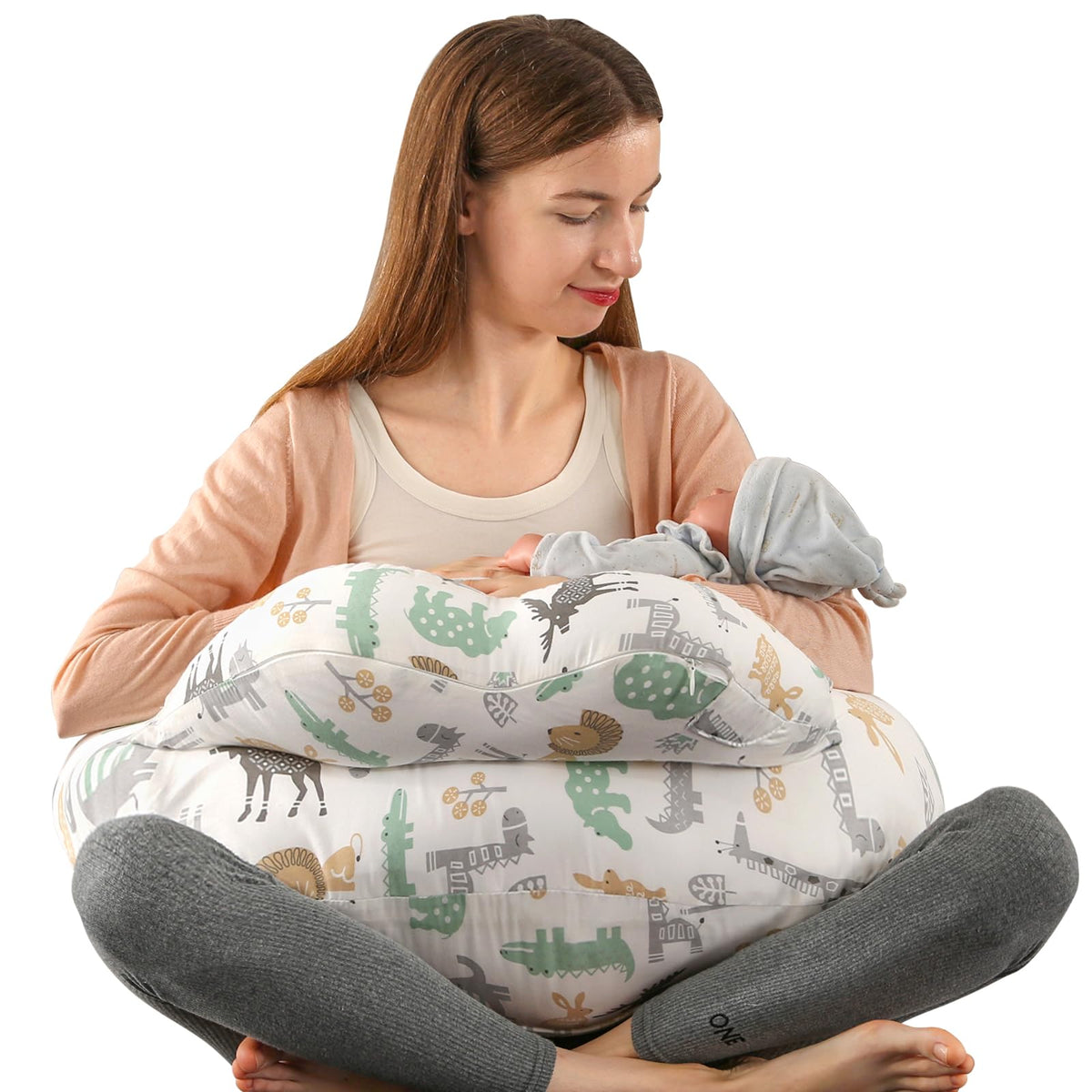 BATTOP nursing pillow with adjustable buckle supports diverse body shapes for comfortable breastfeeding
