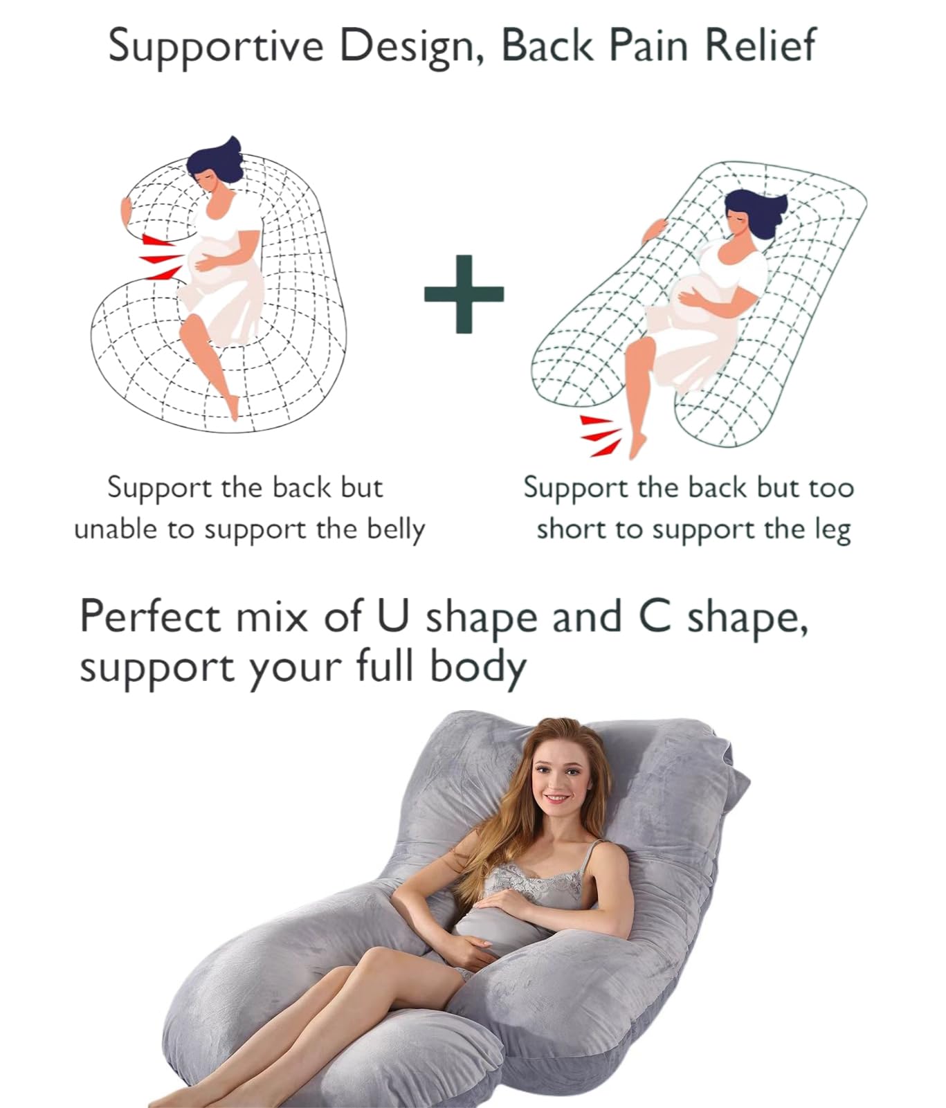 BATTOP pregnancy pillow reading and TV relaxation support for lounging
