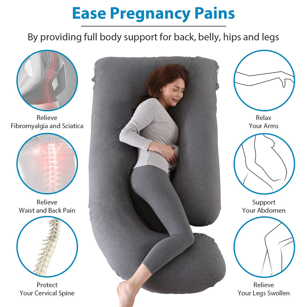 BATTOP pregnancy pillow belly support cradling the abdomen.