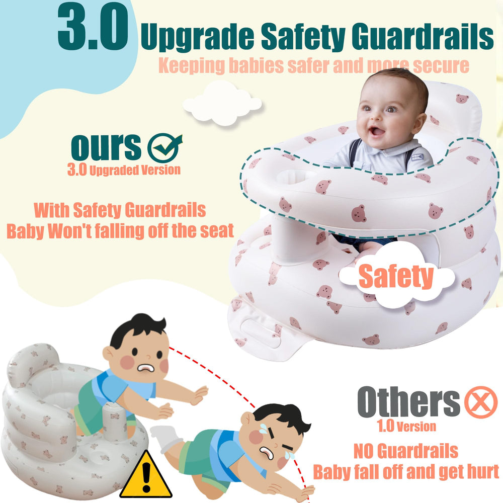 Bavbiiy inflatable seat with built-in pump inflates quickly for easy setup.