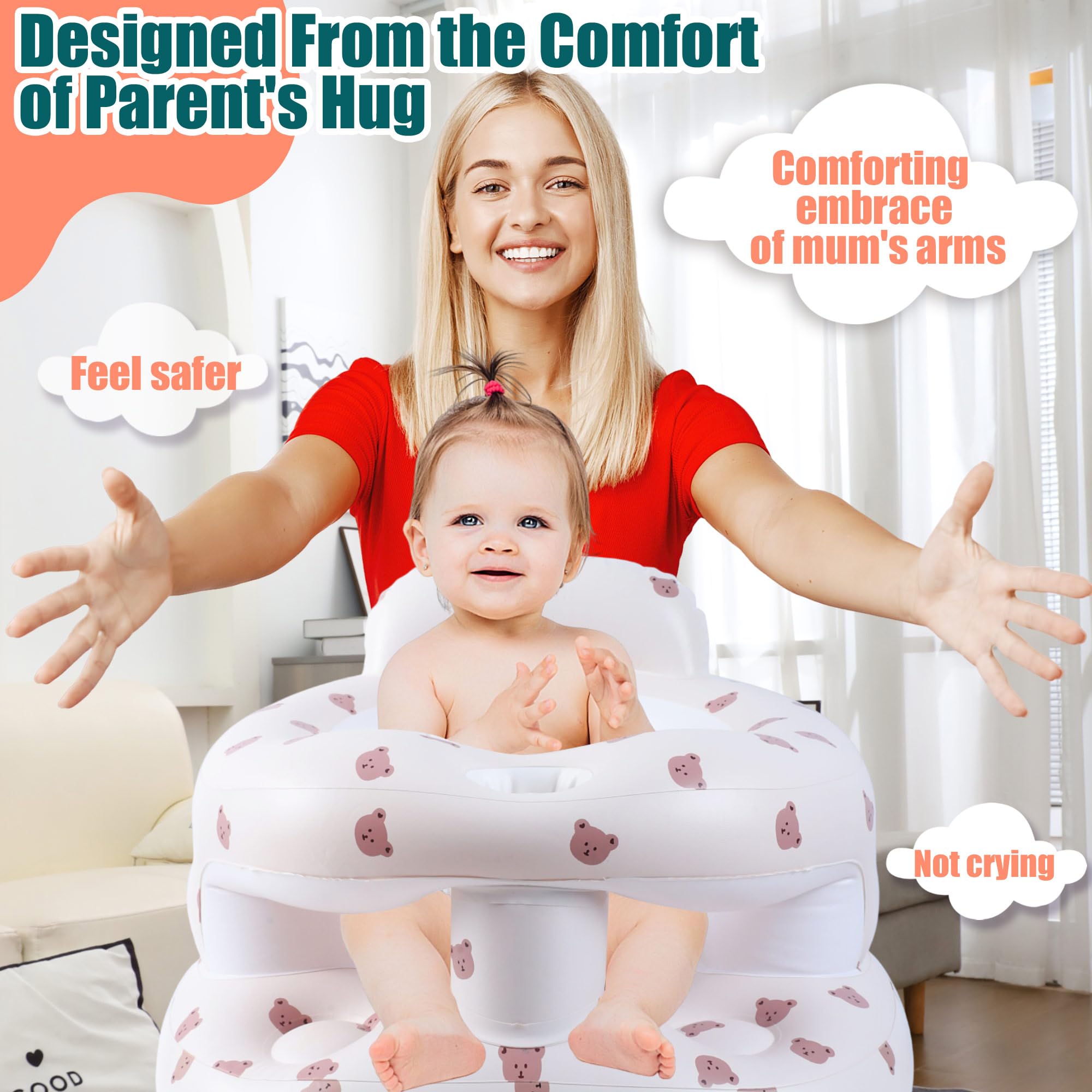 Bavbiiy seat curved backrest provides gentle support for comfortable meals.