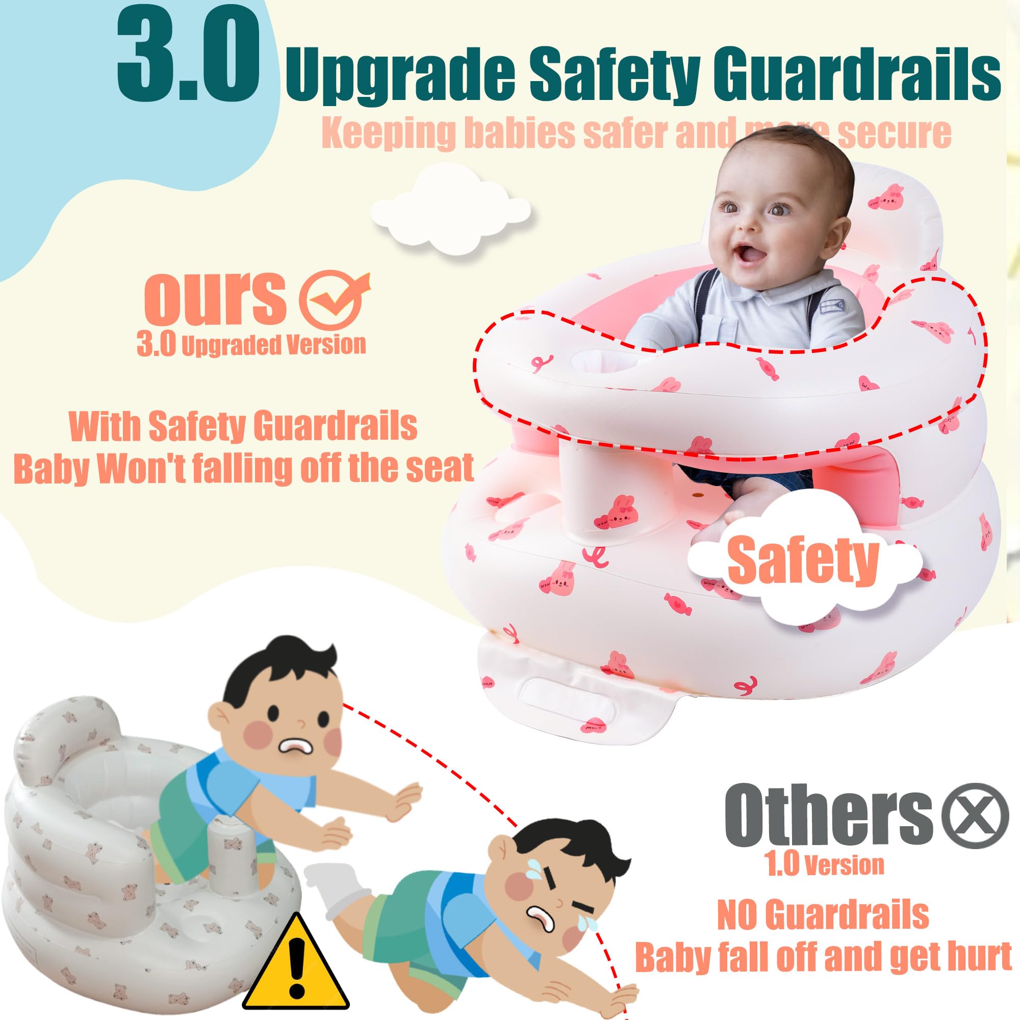 Bavbiiy baby chair provides a soft hug and security.