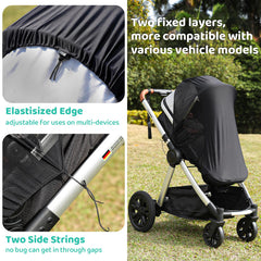 Bayan baby pram sunshade delivers shade and airflow through breathable mesh.