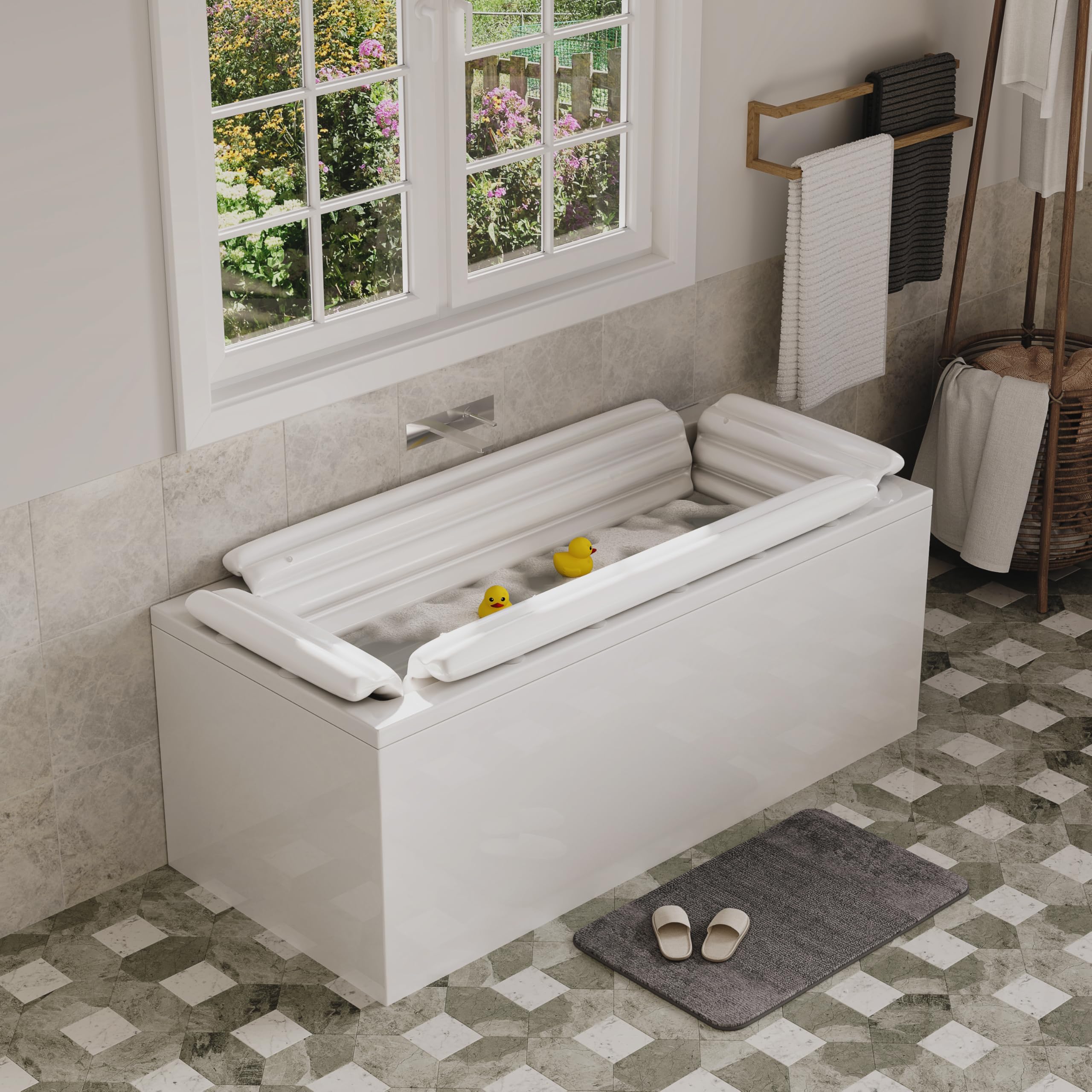 Baysie Bathtub Bumper offers cushioned protection for calmer bath time.