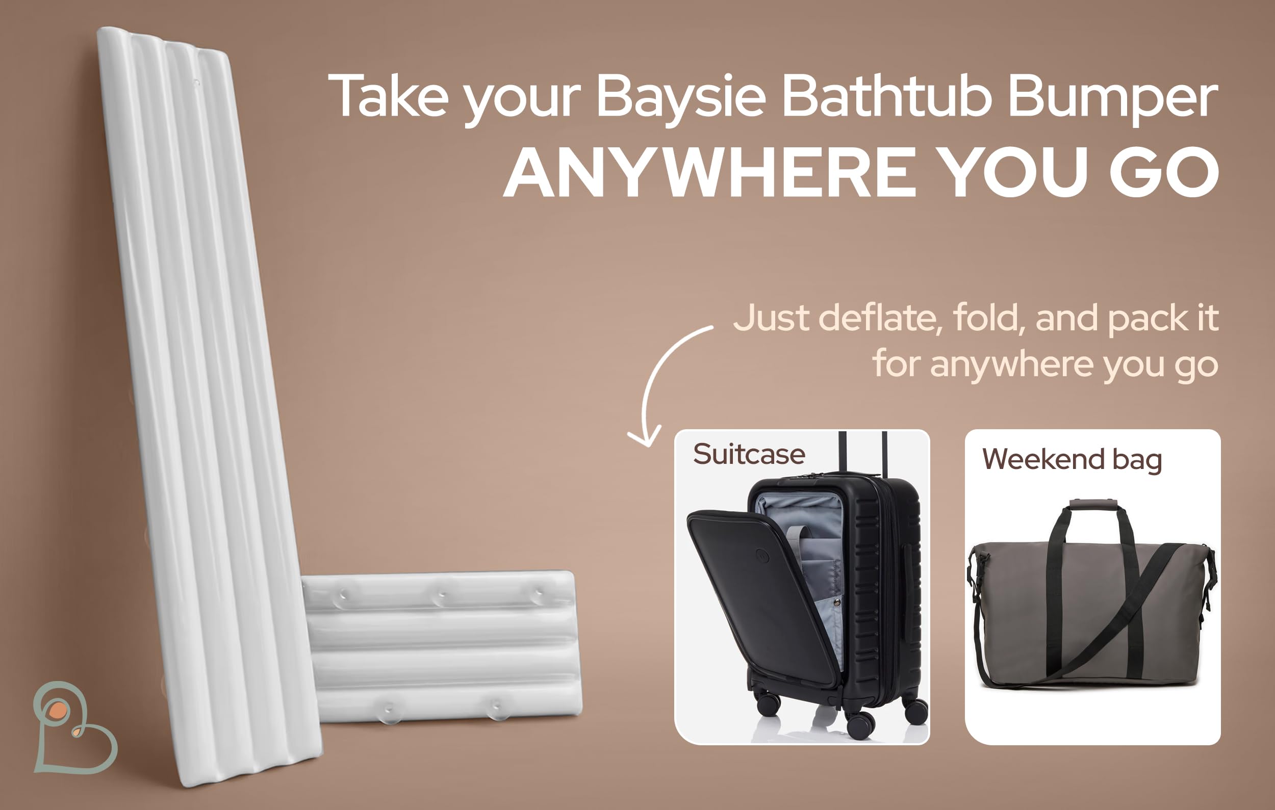 Baysie bumper remains stable on slippery tiles for safer bath rounds.