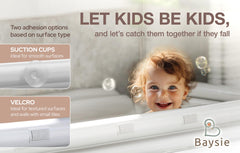 Baysie Bathtub Bumper offers a waterproof surface for quick post-bath wipe-downs.