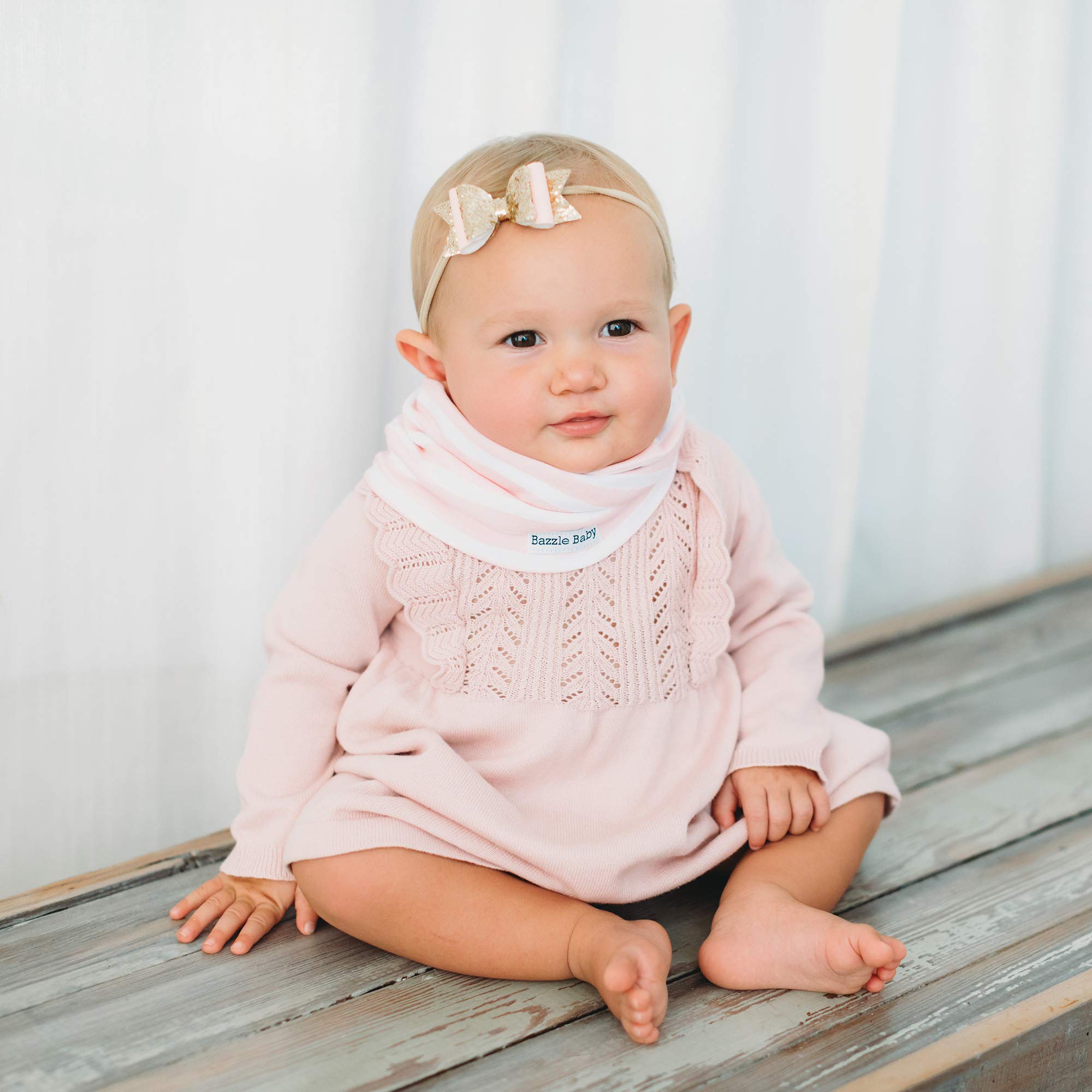 Bazzle Baby scarf bib durable double-layer cotton construction.