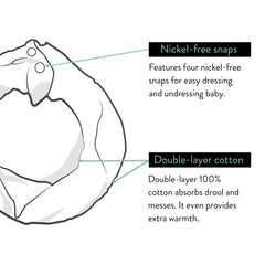 Bazzle Baby scarf bib indoor-outdoor wear keeps outfits cleaner.