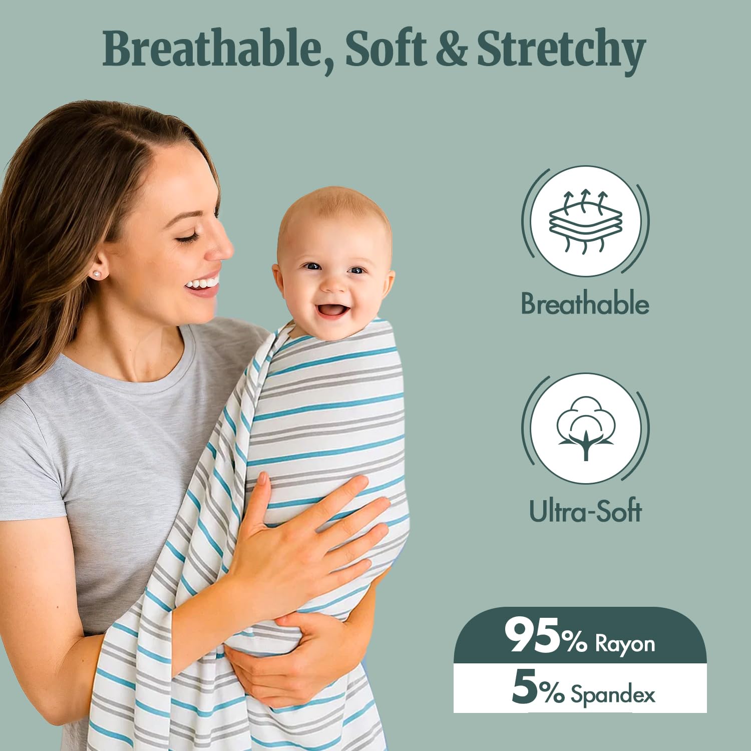 Bazzle Baby swaddle blanket wrapped around a sleeping newborn for secure comfort.