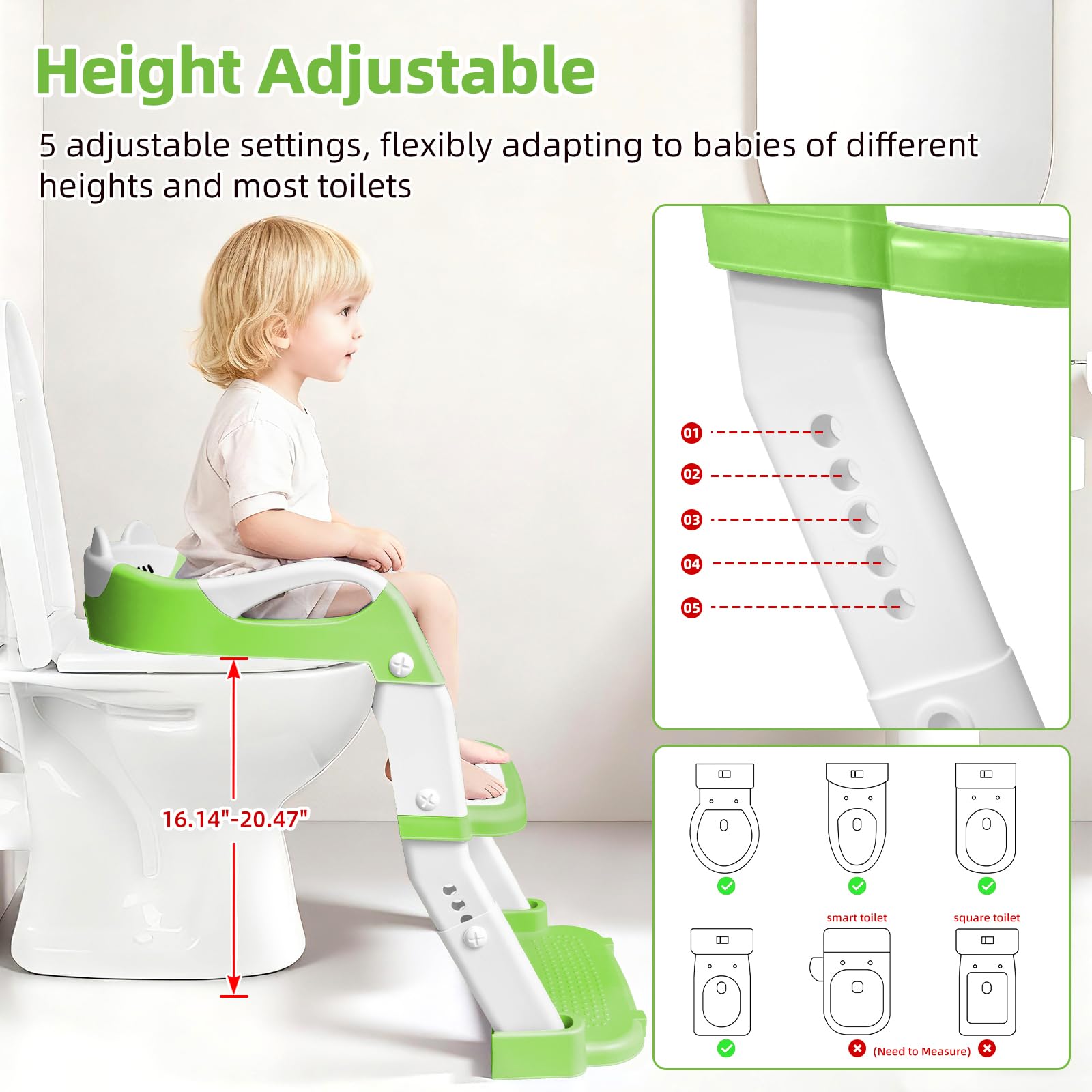 BBfancy universal-fit seat fits most toilets for versatile use.