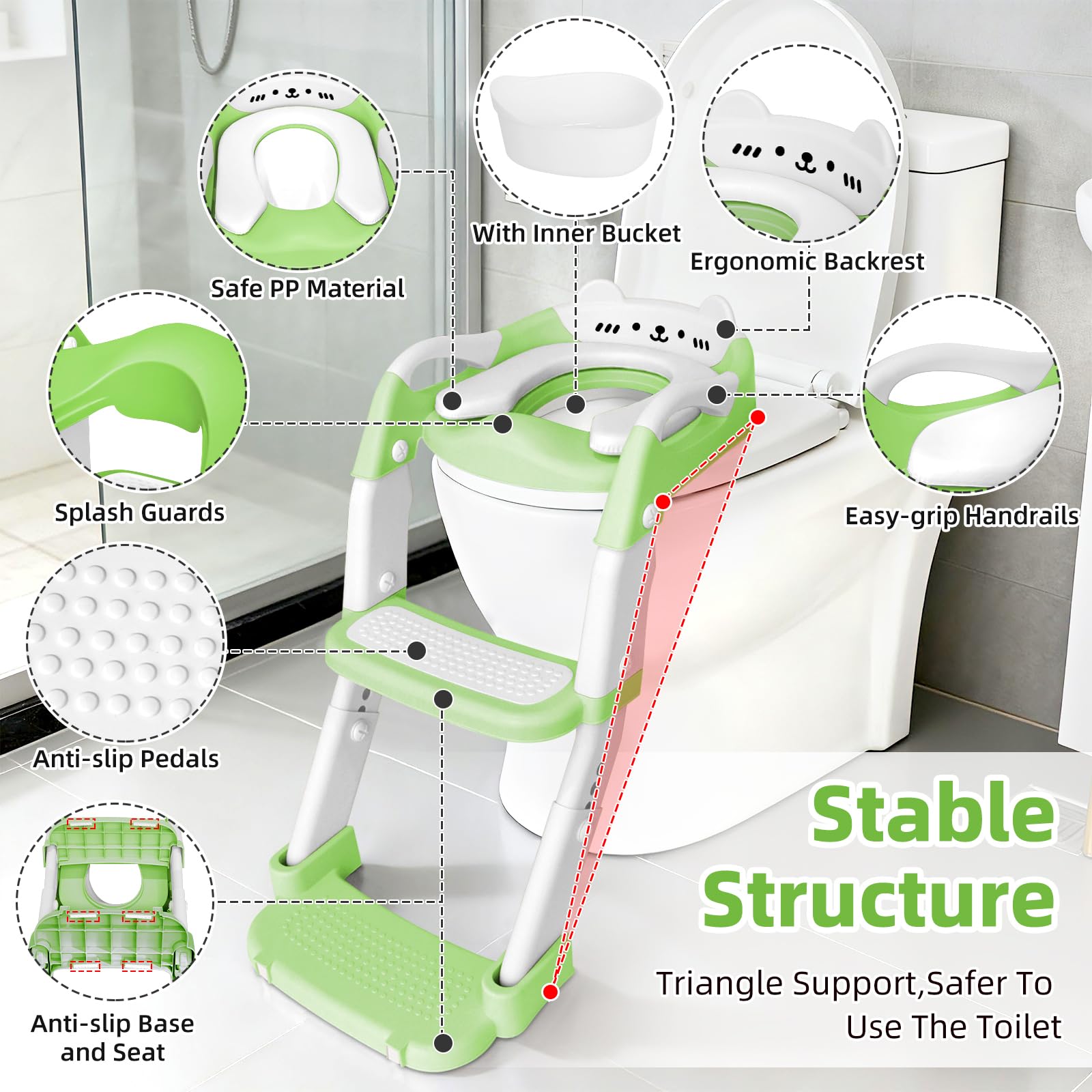 BBfancy height-adjustable stool adapts to growing children.