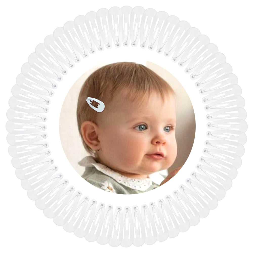 BBGifts 1Inch white snap hair clip secures fine bangs and keeps hair tidy.