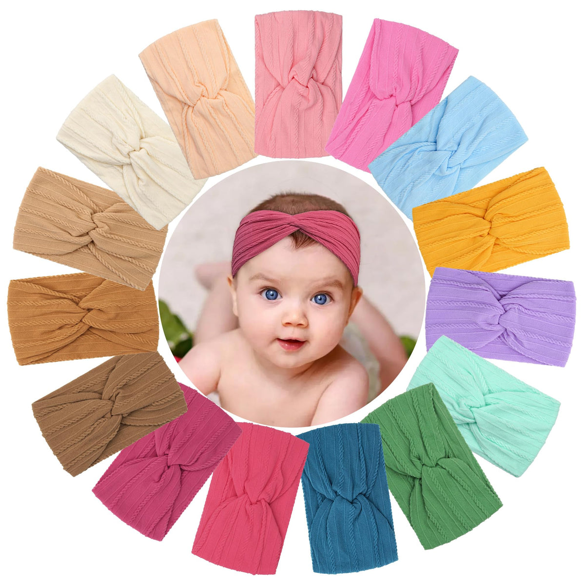 BBGifts 12-pack headbands in colors for everyday outfits
