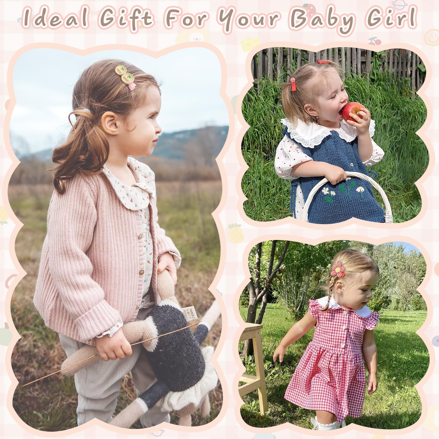 BBGifts flower hair clip brightens pigtails with cheerful detail.