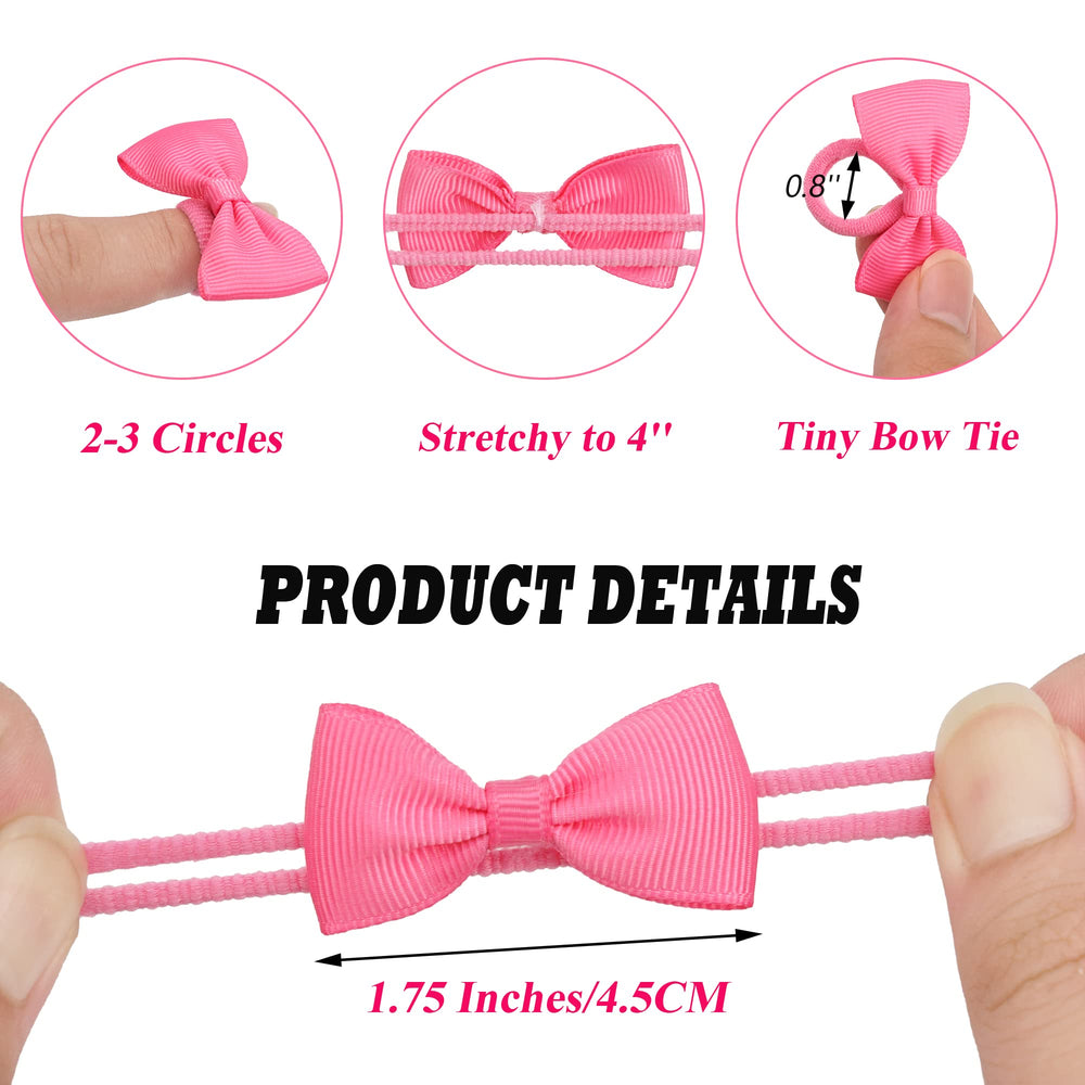 BBGifts tiny hair ties with bows for infants ideal for quick ponytails on toddlers.