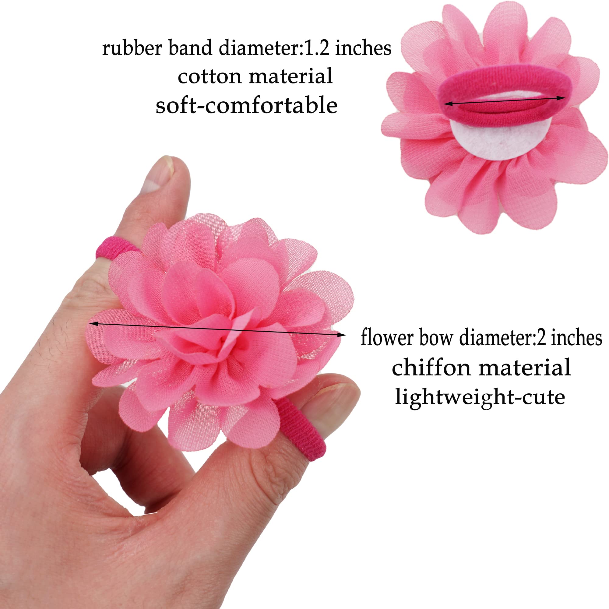 BBGifts lavender chiffon flower hair tie adds gentle color to hairdos