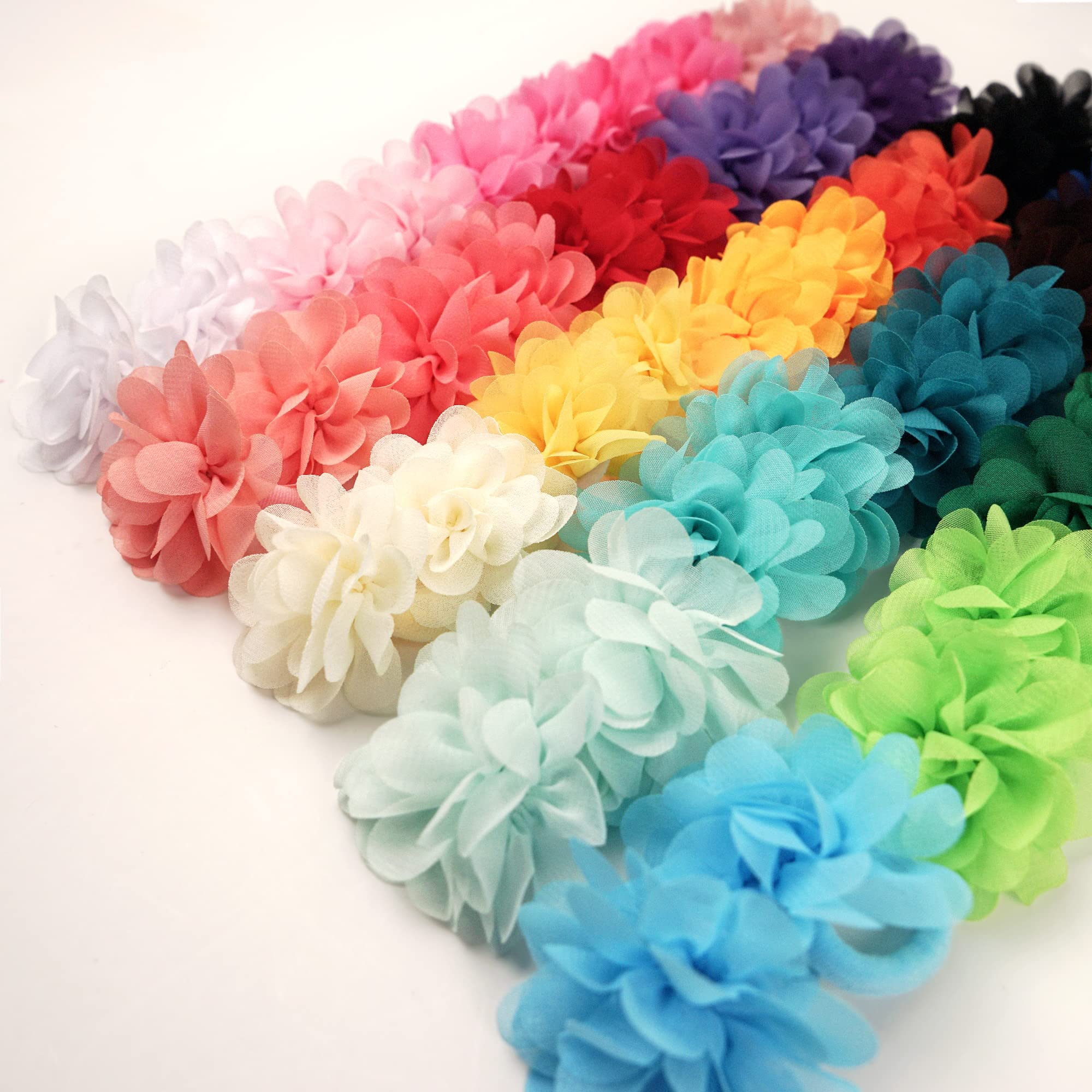 BBGifts orange chiffon flower hair tie ideal for photos and parties