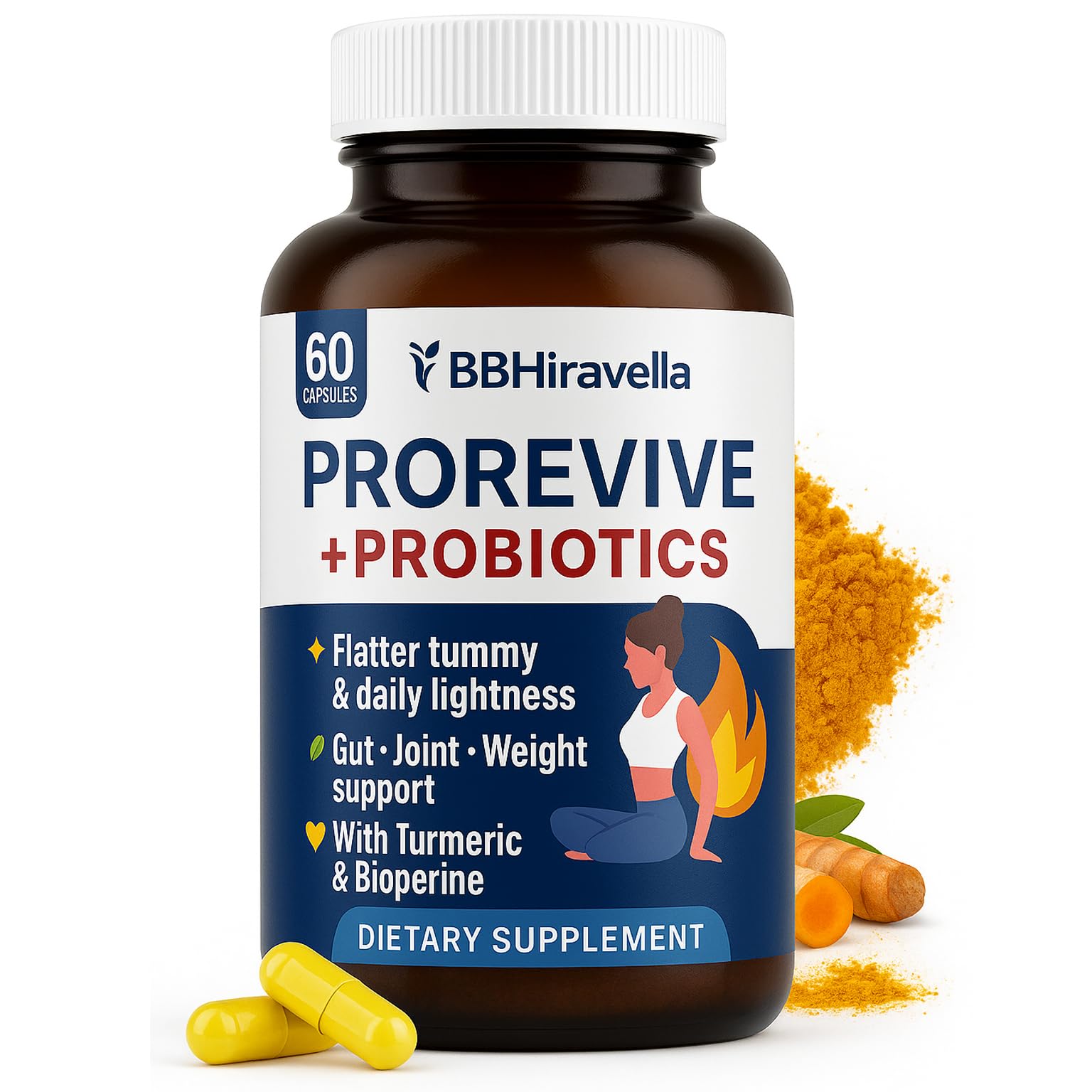 BBHiravella Prorevive bottle front for daily digestive comfort and midsection ease