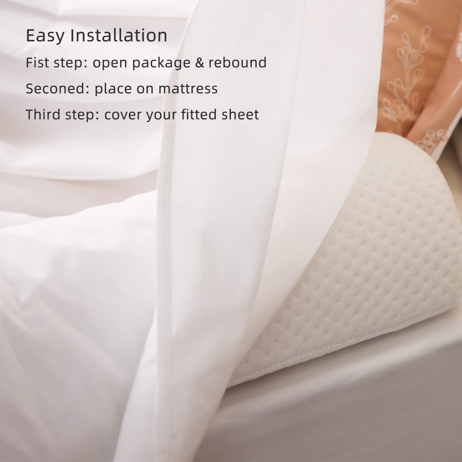 BBjixiang foam bed rail for toddlers fits twin to king beds, easy nightly setup